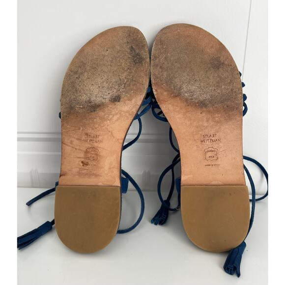Stuart Wietzman Blue Suede Espadrilles - Women's Size 6 - Picture 8 of 8